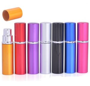 7 couleurs 5CC lisse bouteille de parfum en aluminium 5 ml rechargeable parfum atomiseur bouteilles de voyage parfum verre bouteilles de pulvérisation SN302