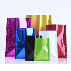 7 couleurs en aluminium sac pochette Mylar sac sacs sous vide pour le stockage des aliments en aluminium plat sacs usine en gros LX2435