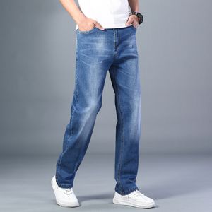 7 couleurs disponibles hommes mince jambe droite ample jean été nouveau Style classique avancé Stretch pantalon ample marque masculine