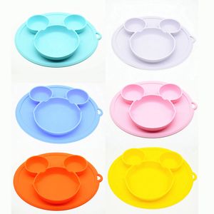 7 kleuren baby siliconen plaat kinderen kom platen baby voeding siliconen kom baby silicagel gerechten kinderen servies m2107