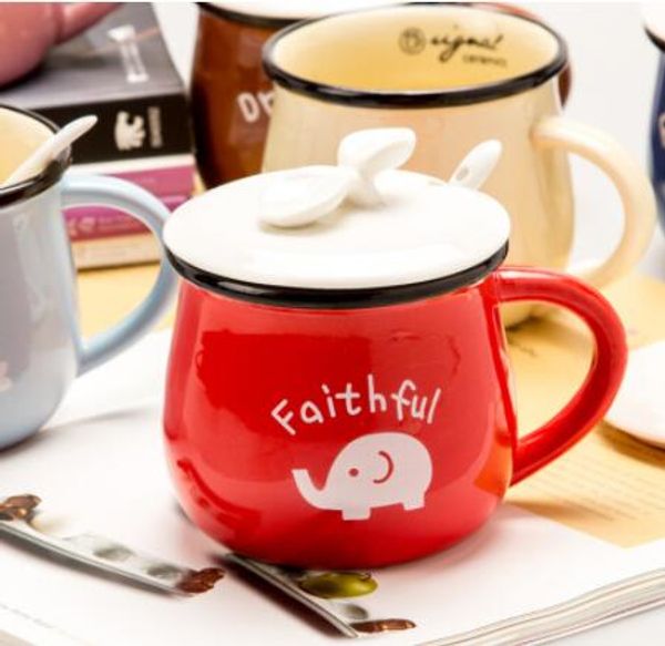 Taza de café de 7 colores, tazas de cerámica creativas de Corea de 150ml, Taza de leche zakka Tatu, pareja de tazas de café con asa