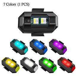 7 couleurs Drone lumière stroboscopique USB LED moto éclairage anti-collision queue de vélo/modèle avion nuit vol Mini signal clignotant voyant d'avertissement