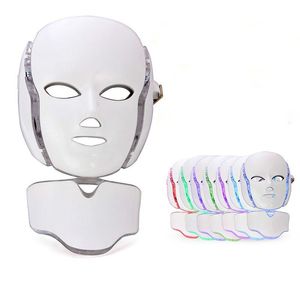 7 colores máscara facial eléctrica led máscaras faciales máquina IPL terapia de luz acné cuello belleza terapia de fotones