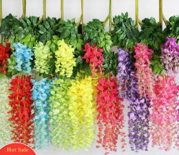 7 couleurs élégantes fleurs artificielles en soie glycine fleur vigne rotin pour la maison jardin fête décoration de mariage 75 cm disponible LL