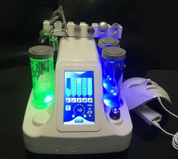 7 couleurs masque facial LED Hydra Dermabrasion Jet d'oxygène Peel BIO Ultrason RF Cold Hammer 7 IN 1 Machine de rajeunissement de la peau