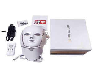 7 couleurs Masque facial LED Machine de thérapie coréenne Pon Machine électrique Light Acne Neck Beauty 2205166609895