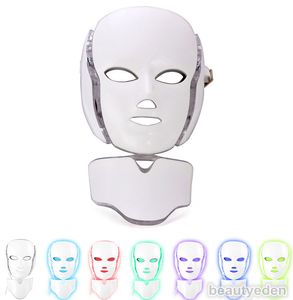 7 kleuren LED gezichtsmasker LED PDT fototherapie gezicht en hals masker met microcurrent voor huidverjonging ance behandeling