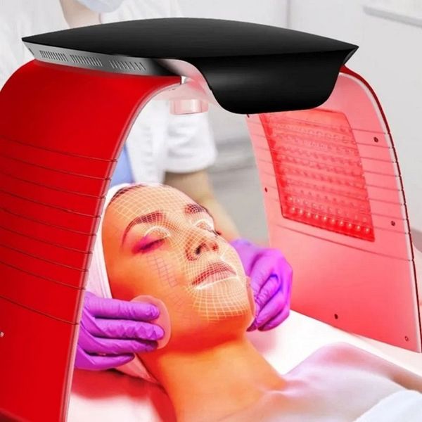 Lámpara PDT facial para el cuidado de la piel, tratamiento fotodinámico del acné con pulverizador de agua Nano con luz LED de 7 colores