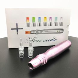 7 kleuren led foton elektrische oplaadbare foton led derma pen elektrische digitale micro naald collageen pen