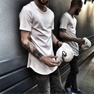 7 couleurs Hommes grands et grands Vêtements designer citi tendances Vêtements T-shirt homme Ourlet incurvé T-shirt uni blanc T-shirt étendu