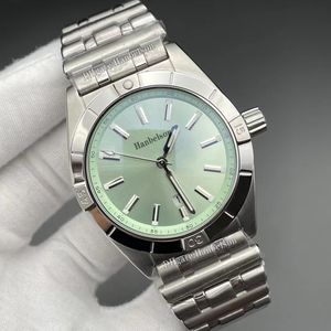 Reloj de 7 colores para hombre, esfera verde menta, movimiento automático, correa de acero de 46MM, reloj de pulsera