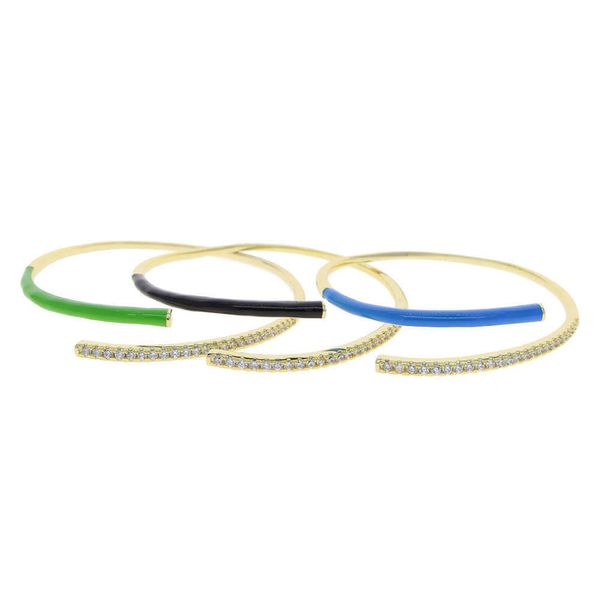 Bracelet jonc émail néon ajusté ouvert 7 couleurs pour femmes vente chaude Q0720