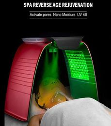 7 couleurs PDF Masque LED Lighthérapie faciale Peau dispositif de rajeunissement avec un dissolvant de pulvérisation froide à froid