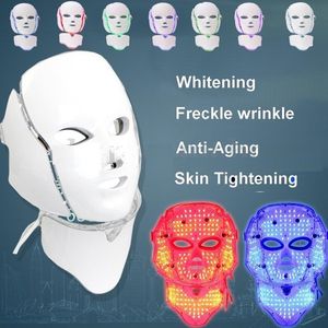 7 Kleuren PDT LED Lichttherapie Gezicht Hals Masker Anti-Aging Apparaat Verjonging Therapie Rimpels Behandeling Stimulator Ontspanning