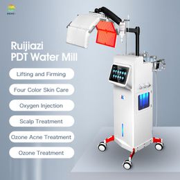 Machine faciale de thérapie à la lumière Pdt, 4 couleurs, raffermissement de la peau, dissolvant de rides, équipement de Salon de beauté, Jet d'eau et d'oxygène