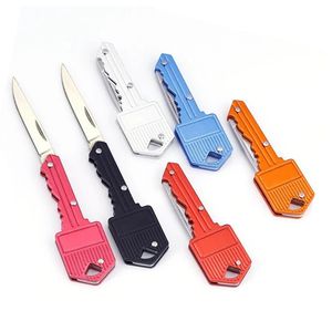 8 couleurs Portable porte-clés couteau Mini couteau pliant en acier inoxydable multifonctionnel extérieur sabre suisse outil de survie