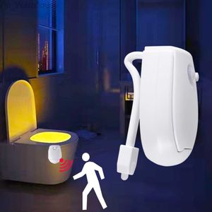 7 couleurs Smart Pir Motion Capteur de toilettes de toilette Night Light Brecming imperméable pour toilette LED Luminaria lampe WC Light Hkd230812