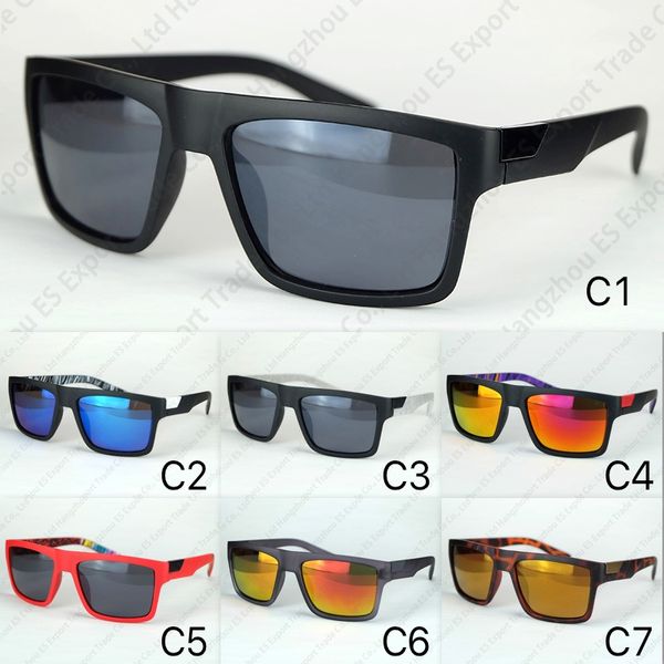 7 couleurs lunettes de soleil de sport les lunettes de conduite Danx lentilles réfléchissantes à l'intérieur des temples impression en gros lunettes de soleil renard