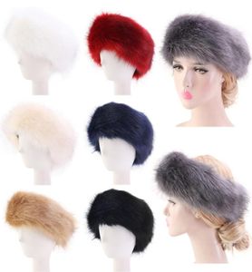 7 kleuren Womens Faux Fur Winter hoofdband Vrouwen Luxe Mode hoofd wrap Pluche Oorbeschermers Cover haaraccessoires Hele ZJY8651872609