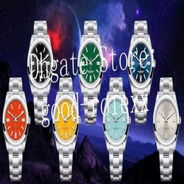 7 couleurs 41mm montre hommes montres étanches argent jaune noir bleu vert cadran rouge automatique Cal 3230 EW 904L acier hommes 124300 Et327m