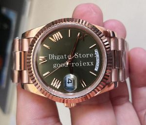 7 kleuren herenhorloges Herenhorloge Bpf Groen Bruin Champagne Wit Automatisch 2813 Beweging BP Everose Tijd Dag Datum Rose Goud Kristal Chocoladefabriek Horloges