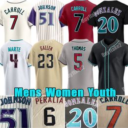 2024 Custom 7 Corbin Carroll Zac Gallen honkbalshirt Ketel Marte Randy Johnson Luis Gonzalez Lourdes Gurriel Jr. Eduardo Rodriguez Alek Thomas Joc Pederson Suarez