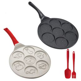 7 tazas Pancake Pan Antiadherente Desayuno Plancha Dinosaurio Animales Waffle Maker Molde para niños Huevo Tortilla Crepe Freír 240308