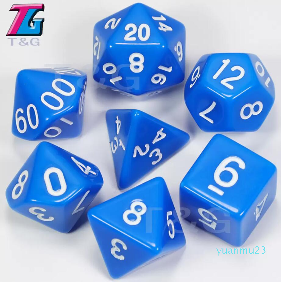 7 D&D Die Acrylic Polyhedral Dice Set 15 Colors RPG DND Board Game 991