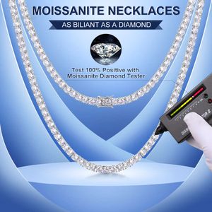 Bijoux fins en argent Sterling VVS Moissanite, collier classique en chaîne de Tennis scintillante, livraison rapide en 7 jours