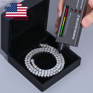 7 dagen snelle levering Iced Out 925 Sterling Silver Pass Diamond Tester VVS Moissanite Cluster tennisketting ketting