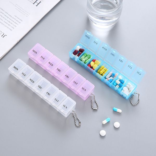 7 Jours Pill Medicine Box Hebdomadaire Tablet Holder Organisateur De Stockage Container Case Pill Box Splitters 3 Couleurs Pilule Organisateur