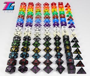 7 DD Die Acryl Polyhedrale Dobbelstenen Set 15 Kleuren RPG DND Bordspel5055529