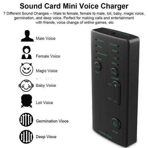 7 changements de son différents dispositif de changeur de voix téléphone Portable prise Jack carte son cri effets sonores Machine 240119