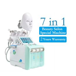 7 EN 1 Cuidado Diamante Diamante Peleo de oxígeno ultrasónico Burbuja Hydro Facial Máquina de belleza Piel de limpieza profunda Spa H2O2 Facial