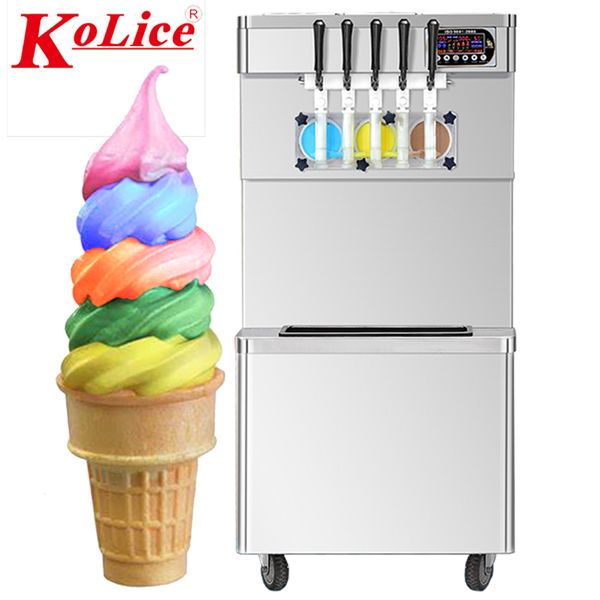 Envoi gratuit de Kolice à USA ETL Gelato Cappuccino Taylor 5 saveurs Soft Ice Cream Machine Kitchen Équipement