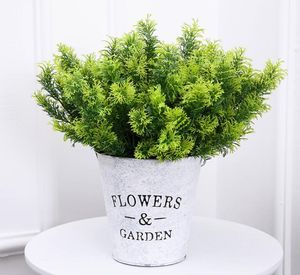 7-vork groen plastic kunstmatig planten gras simulatie toren grenen boom bladeren plant bruiloft woondecoratie tafel decors GB518