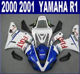 7 regalos gratis kit de carenado de ABS para YAMAHA 2000 2001 YZF R1 juego de carenados azul negro blanco YZF-R1 00 01 juego de moto BR31