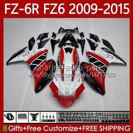 Moto Lichaam voor Yamaha FZ6 FZ 6 R N 600 6R 6N FZ-6N 09-15 Carrosserie 103NO.7 FZ600 FZ6R FZ-6R 09 10 11 12 13 14 15 FZ6N 2009 2010 2011 2012 2013 2014 2015 OEM-FACIFE FACTORY Red BLK