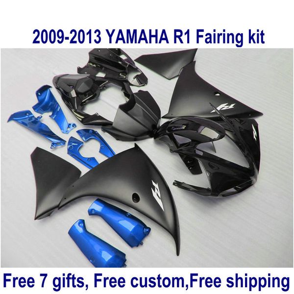 Kit de carenado de 7 regalos gratis para YAMAHA R1 2009-2013 juego de carenados azul negro mate YZF R1 09 10 11 12 13 HA63