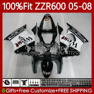 OEM Body Injectievorm voor Kawasaki Ninja ZZR600 05-08 Fabriek Groen Nieuwe ZX ZZR-600 600 CC 05 06 07 08 Cowling 38HC.7 ZZR 600 600CC 2005 2006 2007 2008 100% Fit Fairing Kit