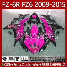 Moto Body voor Yamaha FZ6 FZ 6 R N 600 6R 6N FZ-6N 09-15 Carrosserie 103NO.186 FZ600 FZ6R FZ-6R 09 10 11 12 13 14 15 FZ6N 2009 2010 2011 2012 2013 2014 2015 OEM-vals roze glanzend