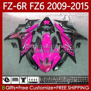 Moto Body voor Yamaha FZ6 FZ 6 R N 600 6R 6N FZ-6N 09-15 Carrosserie 103NO.186 FZ600 FZ6R FZ-6R 09 10 11 12 13 14 15 FZ6N 2009 2010 2011 2012 2013 2014 2015 OEM-vals roze glanzend
