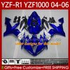 Corps de moto pour Yamaha YZF-R1 YZF-1000 YZF R 1 1000 cc 2004-2006 Bodywork 89NO.0 YZF R1 1000CC YZFR1 04 05 06 YZF1000 2004 2006 Kit de carénage OEM Métallique rouge