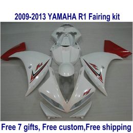 7 GRATIS Geschenken Plastic Fairing Kit voor Yamaha R1 2009-2011 2012 2013 Rode Wit Bodykits YZF R1 Backings Set 09-13 HA9