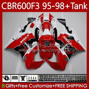 Carrosserie + tank voor HONDA CBR 600 F3 CC 95-98 Body 64NO.7 CBR 600FS 600F3 CBR600 FS CBR600F3 95 96 97 98 CBR600-F3 600CC CBR6IVERS 1995 1996 1997 1998 FACKING FACTORY Red