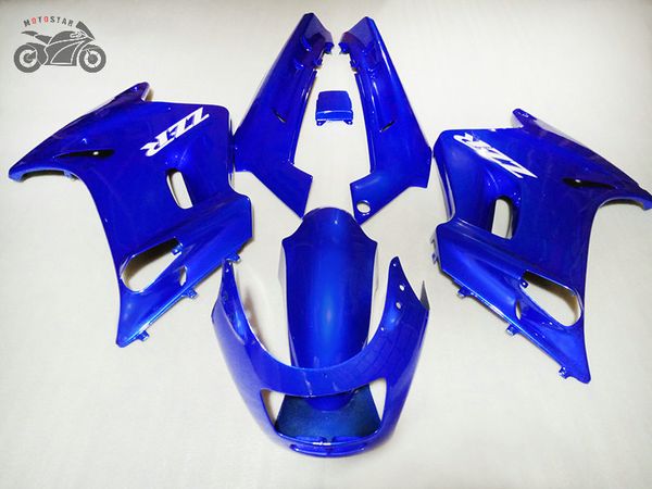 Kits de carénage de moto personnalisés gratuits pour Kawasaki 90-07 ZZR250 1990-2007 course sur route ABS carénages bleus en plastique carrosserie ZZR 250 90-07 ZZR-250