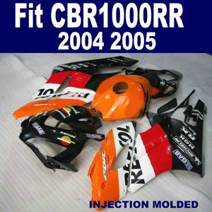 7 Geschenken Aanpassen Fairing Kit voor HONDA Injectie Mold CBR 1000RR 04 05 RODE ORANDELE REPSOL-VALINGEN SET 2004 2005 CBR1000RR XB49