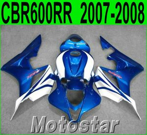 7 cadeaux + kit de carénage pour moulage par injection HONDA CBR600RR 2007 2008 CBR 600 RR F5 07 08 carénages de carrosserie bleu blanc LY85