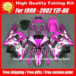 Kit de carenado de 7 regalos para YAMAHA YZFR6 1998 1999 2000 2001 2002 YZF600R YZF R6 98 99 00 01 02 carenados G2p morado blanco motorcy294e