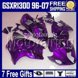 7 cadeaux Pour SUZUKI Hayabusa GSXR1300 HR1642 GSX R1300 Violet noir 96 97 98 99 00 01 02 03 04 05 06 07 GSX-R1300 1998-2007 ABS287Q